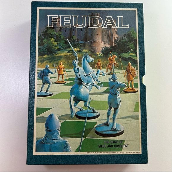 Vintage 1967 FEUDAL Board Game Bookshelf Game of Siege and Conquest 3M - Picture 1 of 16